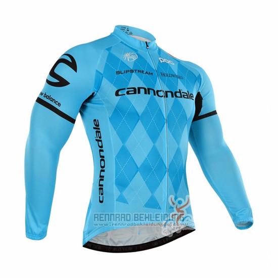 2016 Fahrradbekleidung Cannondale Blau und Shwarz Trikot Langarm und Tragerhose